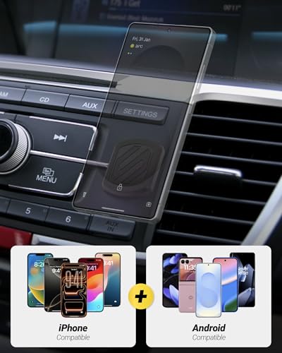 Scosche MagicMount Flush Extra Strength Magnetic Car Mount - 1 Pack, Adhesive, for Dashboard & Flat Surfaces, Compatible with iPhone & Android