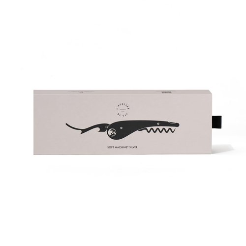 L'Atelier du Vin – Soft Machine Silver – Sommelier Corkscrew in Polished Stainless Steel – Professional Tasting Tool with Foil Cutter and Integrated Bottle Opener