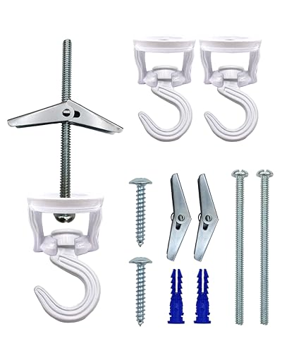 NACETURE Heavy Duty Swivel Swag Hooks - White, 2 Pack