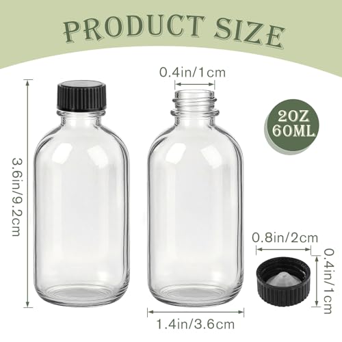 Showvigor 12 Pack Mini Glass Shot Bottles with Caps and Funnels