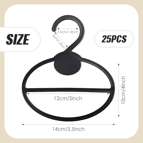 25 Pcs Black Scarf Hanger Organizer - Space Saving Clothes Storage