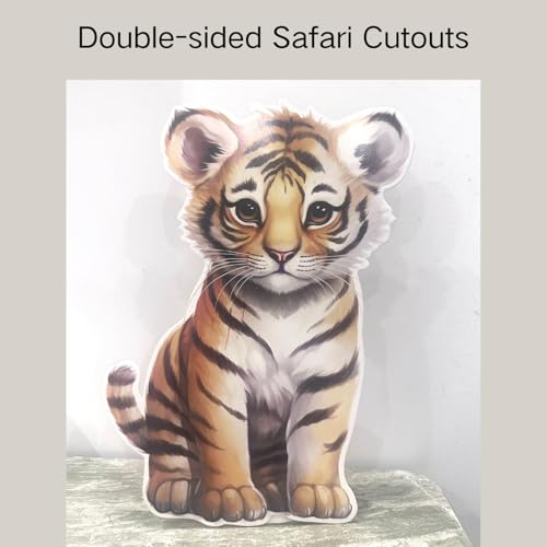 12-Inch Safari Cutouts with Stands - Jungle Party Decorations (9pcs)