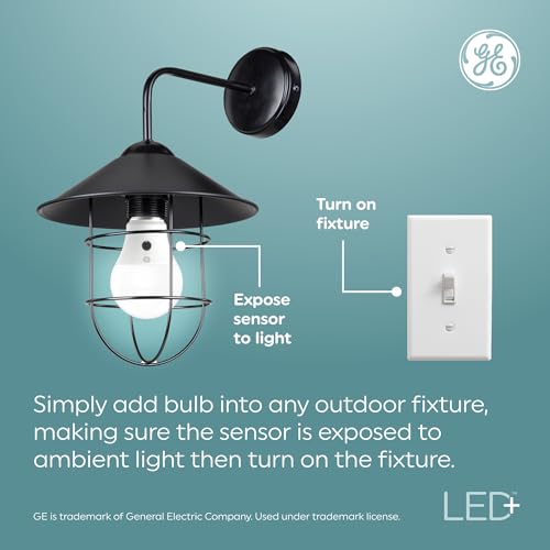 GE LED+ Dusk to Dawn Security Light Bulbs 60W Replacement, Decorative ST19, Medium Base, Color Select, 2 Pack