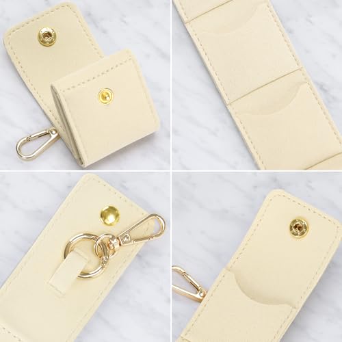 KUKUVR Mini Travel Jewelry Organizer Case with Keychain White