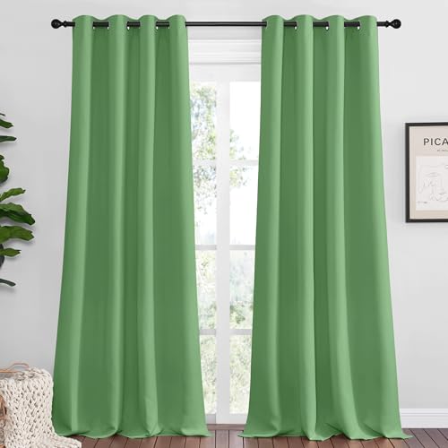 NICETOWN Forest Green Blackout Curtains 55" x 96" - 2 Panels