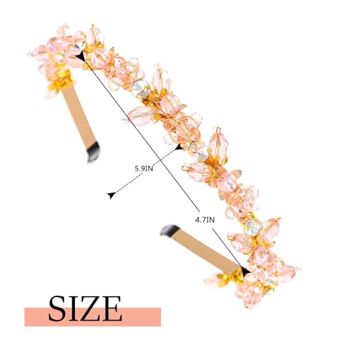 Wosois Rhinestone Crystal Headband Sparkle Wave Hair Band for Women