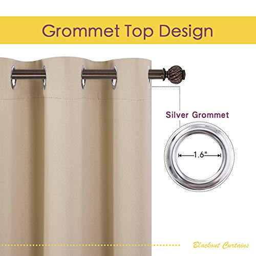 NICETOWN Blackout Curtains Set of 2, Biscotti Beige, 34x40