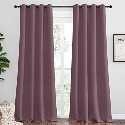NICETOWN Blackout Curtains, 55x108-inch, Dry Rose, 2 Panels