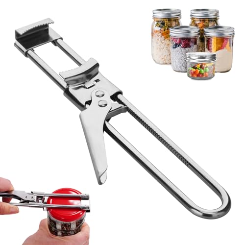 Adjustable Stainless Steel Jar & Bottle Opener - Ergonomic Lid Gripper