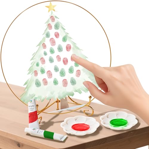 Christmas Gender Reveal Fingerprint Tree Guest Book Game