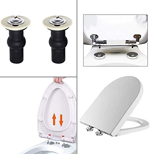 ECUDIS Universal Toilet Seat Hinges & Bolts - 4 Pack M6 Repair Kit