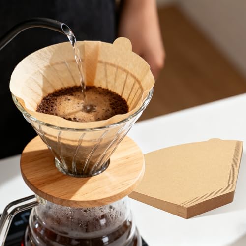 POXXU #4 Unbleached Cone Coffee Filters - 200 Count for 8-12 Cup Brewers