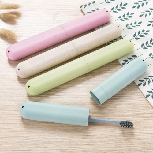 TsuvyXeg Portable Toothbrush Travel Cases Set of 4 Pastel Colors