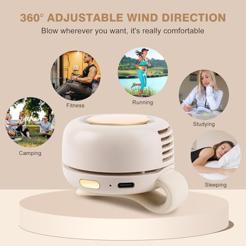 Portable Bladeless Clip-On Fan with 3 Adjustable Speeds - Ultra Quiet for Travel & Outdoor Use
