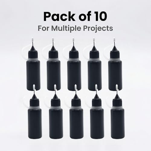 10 Pack 10ml Precision Tip Applicator Bottles with Metal Needle for Glue and Paint