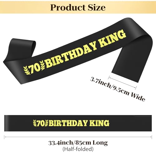 70th Birthday King Sash for Men | Fun Party Decoration & Gift