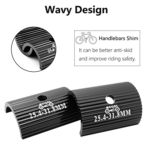 1Pair Bike Handlebars Shim Bicycle Clamp Spacers 25.4-31.8MM Conversion Adapter Cycling Aluminum Alloy Stems Reducer Mountain Bike Parts and Components
