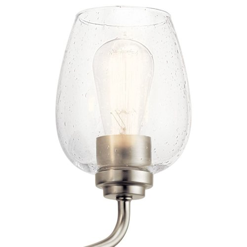 KICHLER Valserrano 10 inch Wall Sconce 1 Light with Clear Seeded Glass in Brushed Nickel