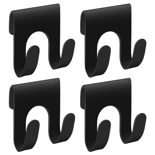 4-Pack Metal Shower Hooks for Towel and Loofah Organization