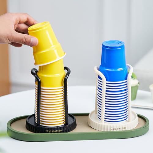 Bathroom Cup Dispenser - 2-Pack Plastic Holder for 3-6 oz Cups