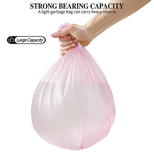 HDY 4 Gallon Small Trash Bags - 100 Count Leak-Resistant Pink Garbage Bags