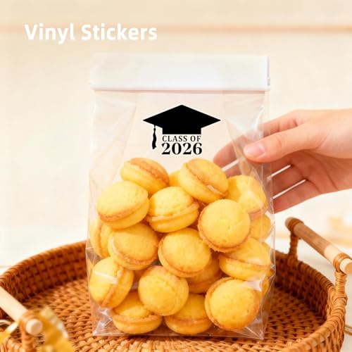 50 Pack Class of 2026 Graduation Hat Stickers - Waterproof Vinyl