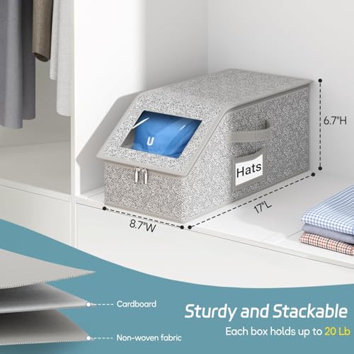 Hat Organizer for Baseball Caps - Holds Up to 12 Hats with Clear Window