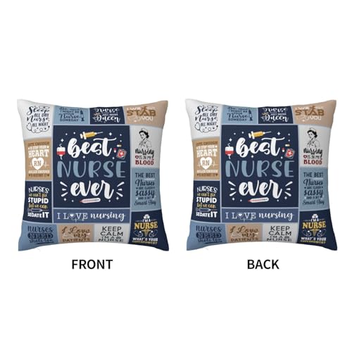 IYUBOFU Nurse Throw Pillow Cover 18x18 Inches - Appreciation Gift for Women, Graduation & Nurse Practitioner