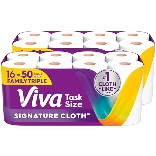 Viva Signature Cloth Paper Towels, 8 Family Triple Rolls, 141 Sheets/Roll