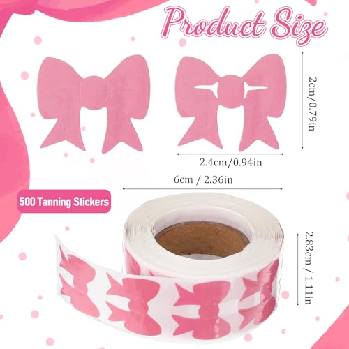 Bow Tanning Stickers 500Pcs - Sunbathing Tan Bed Stickers for Body
