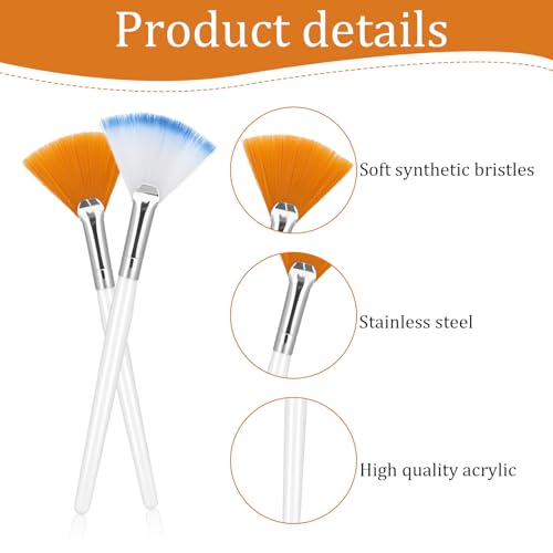 Giantree 4 Pcs Soft Facial Fan Mask Brushes - Makeup Applicator Tool Set
