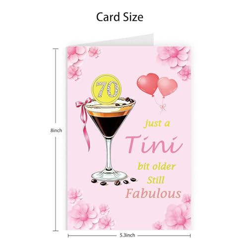 70th Birthday Card for Her - A Tini Bit Older, Still Fabulous