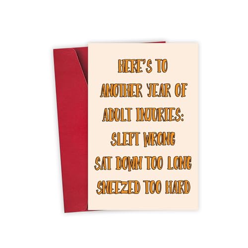 Funny Birthday Card for Men and Women - Luxury 300gsm Linen Greeting Card with Envelope