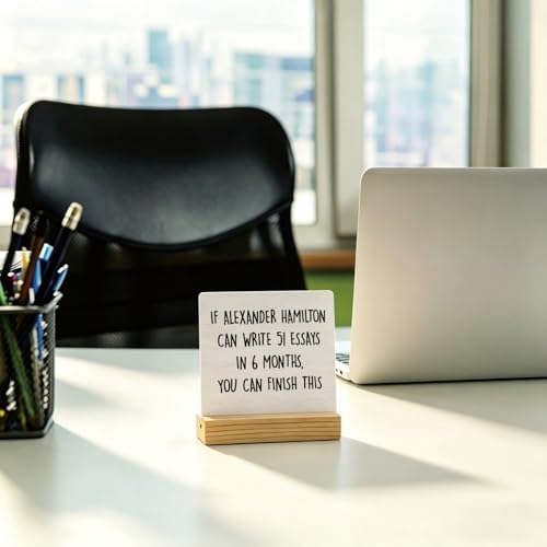Inspirational Wooden Desk Plaque Sign - 4x4 Inch Motivational Gift