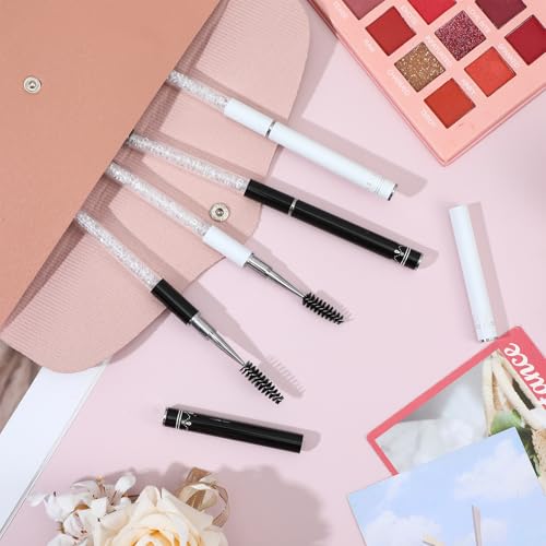 Ocapind 4 Pcs Reusable Spoolie Mascara Wands with Cap Portable Eyelash Brush
