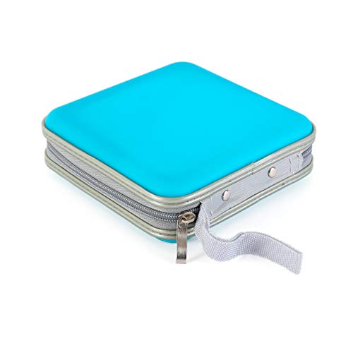 Portable CD/DVD Binder Wallet - 32 Capacity, Sky Blue