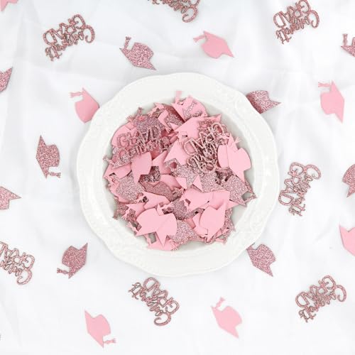 200PC Rose Gold Graduation Confetti - Class of 2026 Table Decorations