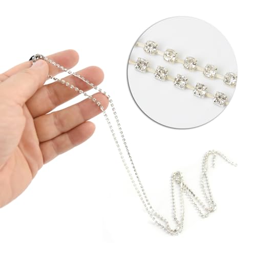 Rhinestone Hair Chains Silver Clip-In Tassel Hair Jewelry 2 Pcs