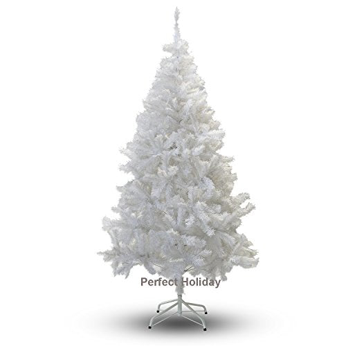 4-Foot White PVC Artificial Christmas Tree with Hinged Branches