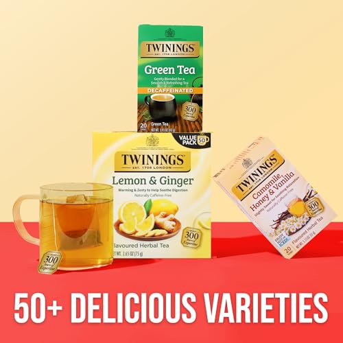 Twinings Decaffeinated Green Tea Bags - 20 Count (6 Pack) - Smooth & Fresh Taste
