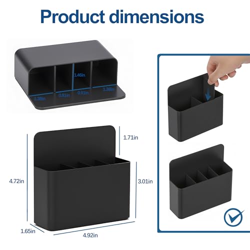 Magnetic Toothbrush Holder - Black Wall-Mount Organizer for Cruise Cabins