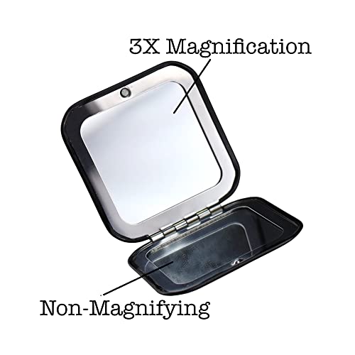 Iconikal 2-Pack Metal Compact Vanity Travel Makeup Mirror 1X/3X
