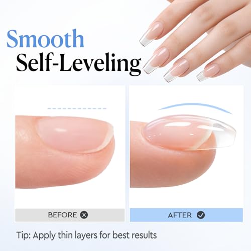 AzureBeauty Clear Builder Gel for Nails 18ml - 7-in-1 UV LED Nail Strengthener
