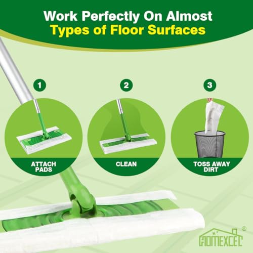 HOMEXCEL Dry Sweeping Cloths for Swiffer Sweeper, 64 Disposable Refill Pads