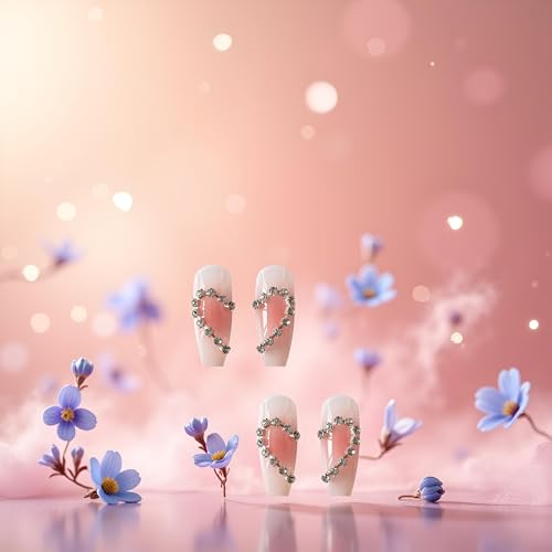 French Ballerina Press On Nails Long Acrylic False Nails Set