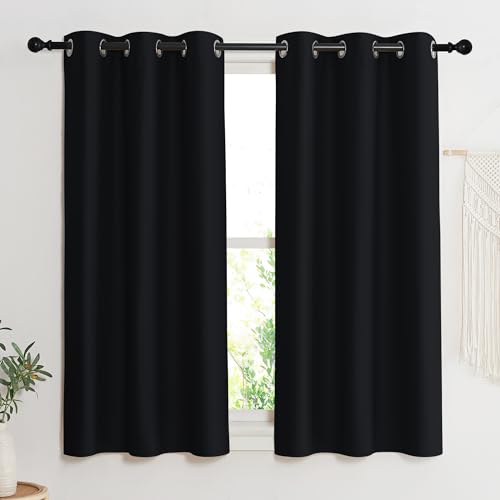 NICETOWN Blackout Curtain Panel, 42"W x 54"L, Solid Energy Efficient Grommet