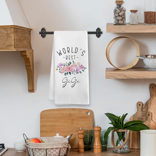Gigi Kitchen Towels - Christmas & Mother's Day Gift for Grandma - 16x24 Inch Floral Dish Hand Towels - Perfect for Kitchen & Bathroom - Variation: Gigi