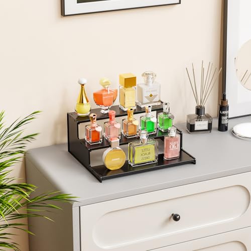 Yieach Black 3-Tier Perfume Display Stand for Men Collection Organizer