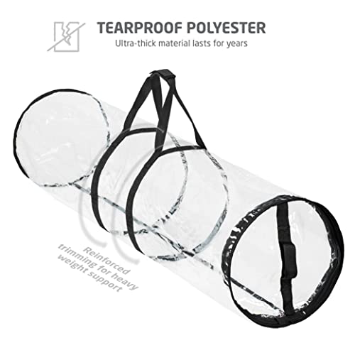ZOBER Round Christmas Gift Wrapping Paper Organizer - Black Transparent