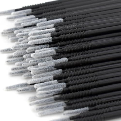 100 Pack Disposable Micro Brush Applicators for Eyelash Extensions Black